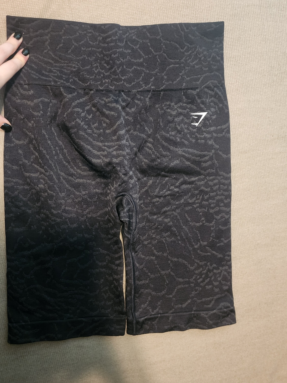 Gymshark Black Textured Athletic Bike Shorts